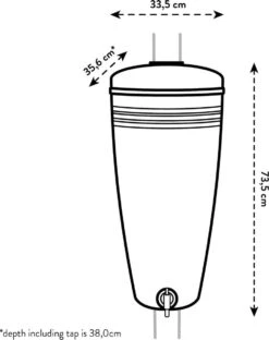 Elho Green Basics Rain Catcher 33 - Regenton Voor Balkonbuiten - Ø 33.5 X H 73.5 Cm - Grijs/Living Concrete -Camping Series Winkel 951x1200 1